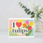 Carte Postale "J'adore les tulipes" (Debout devant)