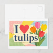 Carte Postale "J'adore les tulipes" (Devant / Derrière)