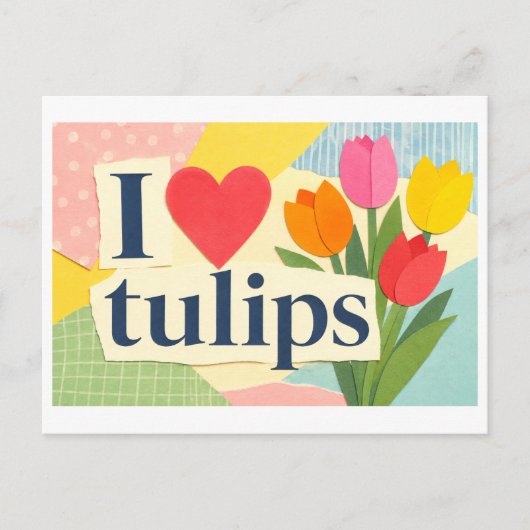 Carte Postale "J'adore les tulipes" (Devant)