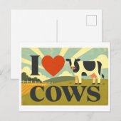 Carte Postale "J'adore les vaches" (Devant / Derrière)