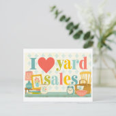 Carte Postale "J'adore les ventes de garage" (Debout devant)