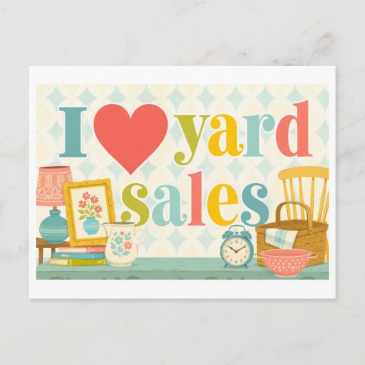 Carte Postale "J'adore les ventes de garage" (Devant)