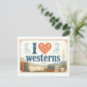 Carte Postale "J'adore les westerns" (Debout devant)