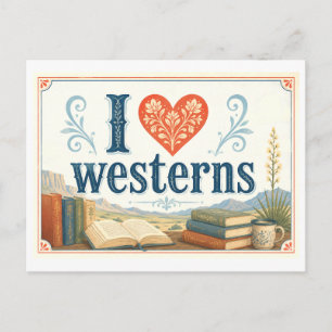 Carte Postale "J'adore les westerns"