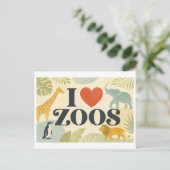 Carte Postale "J'adore les zoos" (Debout devant)