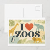Carte Postale "J'adore les zoos" (Devant / Derrière)
