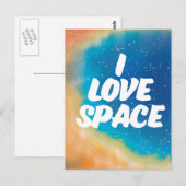 Carte Postale J'adore l'espace (Devant / Derrière)