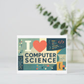 Carte Postale "J'adore l'informatique" (Debout devant)