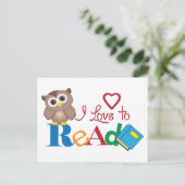 Carte Postale J'adore lire (Debout devant)