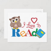 Carte Postale J'adore lire (Devant / Derrière)