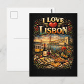 Carte Postale J'adore Lisbonne (Devant / Derrière)