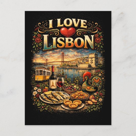 Carte Postale J'adore Lisbonne (Devant)