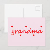 Carte Postale J'adore ma grand-mère (Devant / Derrière)