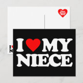 CARTE POSTALE J'ADORE MA NIÈCE (Devant / Derrière)