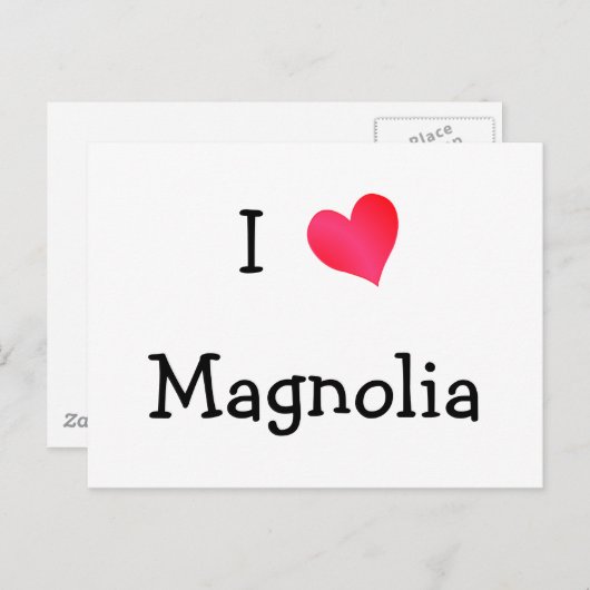 Carte Postale J'adore Magnolia (Devant / Derrière)