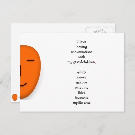 Carte Postale J'adore mes petits-enfants Papapa Mamie Citation D (Devant / Derrière)