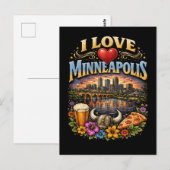 Carte Postale J'adore Minneapolis (Devant / Derrière)