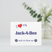 Carte Postale J'adore mon Jack-A-Bee (chienne) (Debout devant)