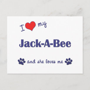 Carte Postale J'adore mon Jack-A-Bee (chienne)