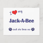 Carte Postale J'adore mon Jack-A-Bee (chienne) (Devant)