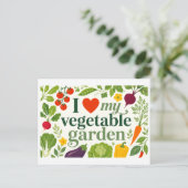 Carte Postale "J'adore mon jardin potager" (Debout devant)