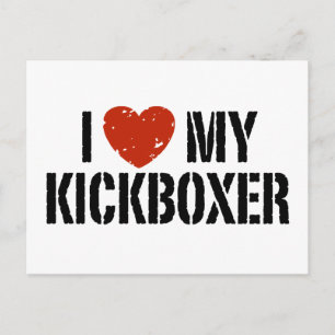 Carte Postale J'adore mon Kickboxer