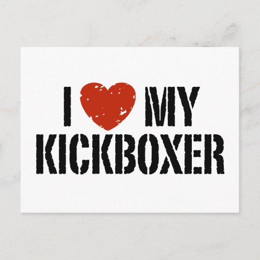 Carte Postale J'adore mon Kickboxer (Devant)