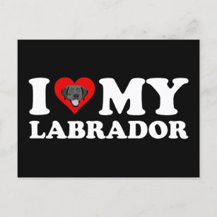 Carte Postale J'adore mon Labrador Black Lab