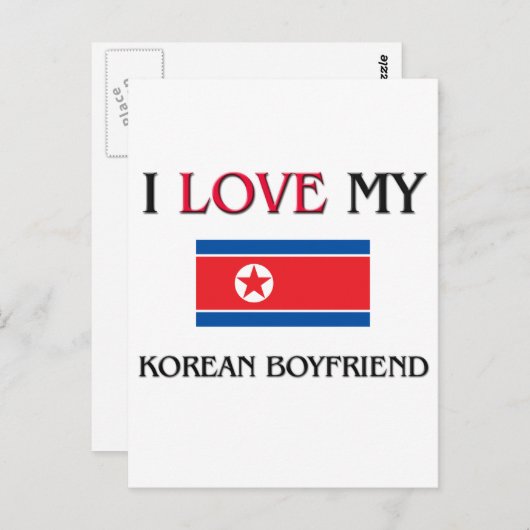 Carte Postale J'adore mon petit ami coréen (Devant / Derrière)