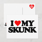 CARTE POSTALE J'ADORE MON SKUNK (Devant / Derrière)