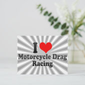 Carte Postale J'adore Motorcycle Drag Racing (Debout devant)