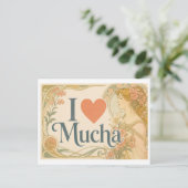 Carte Postale "J'adore Mucha" (Debout devant)