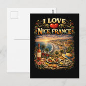 Carte Postale J'adore Nice (Devant / Derrière)