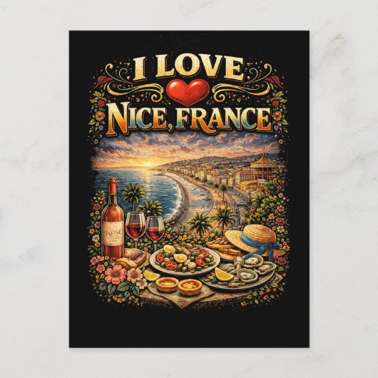 Carte Postale J'adore Nice (Devant)