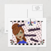 Carte Postale J'adore Paris Diva (Devant / Derrière)