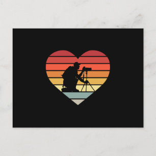 Carte Postale J'adore photographier le cœur vintage