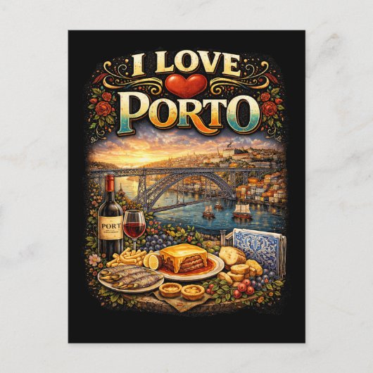 Carte Postale J'adore Porto (Devant)