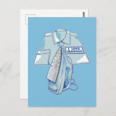 Carte Postale J'adore repasser un fer à repasser drôle (Devant / Derrière)