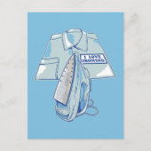 Carte Postale J'adore repasser un fer à repasser drôle (Devant)