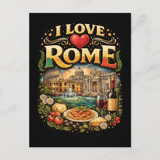 Carte Postale J'adore Rome (Devant)