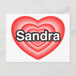 Carte Postale J'adore Sandra. Je t'aime Sandra. Cœur
