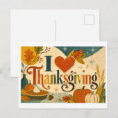 Carte Postale "J'adore Thanksgiving" (Devant / Derrière)
