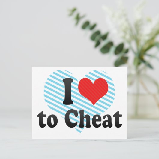 Carte Postale J'adore tricher (Debout devant)