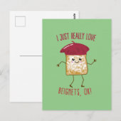 Carte Postale J'adore vraiment les beignets, OK ! Mignon Kawaii (Devant / Derrière)