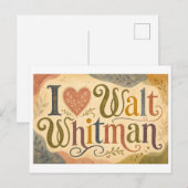 Carte Postale "J'adore Walt Whitman" (Devant / Derrière)