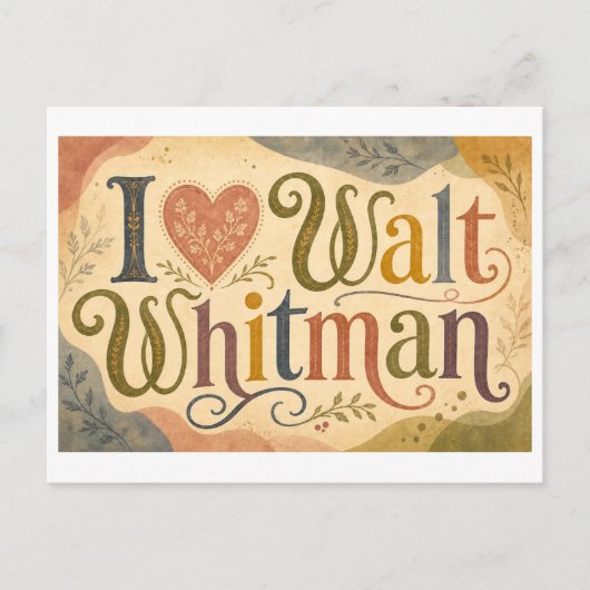 Carte Postale "J'adore Walt Whitman" (Devant)
