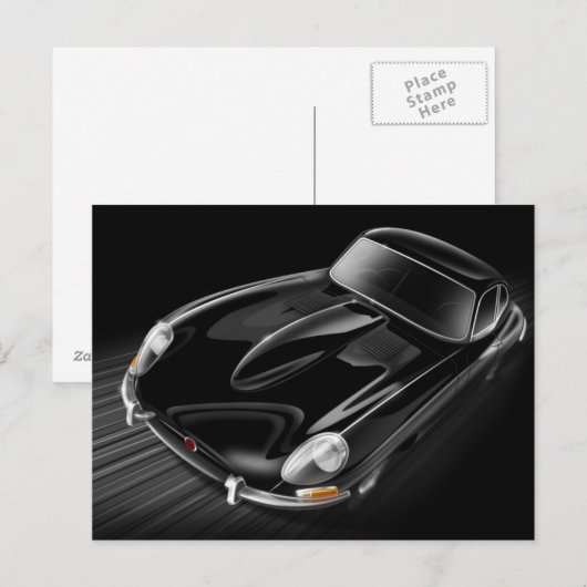 Carte postale Jaguar E-Type (Devant / Derrière)