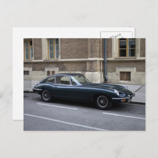 Carte Postale Jaguar E-Type Hardtop (Devant / Derrière)