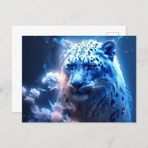 Carte Postale jaguar lumière bleue