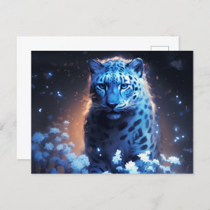 Carte Postale jaguar lumière bleue